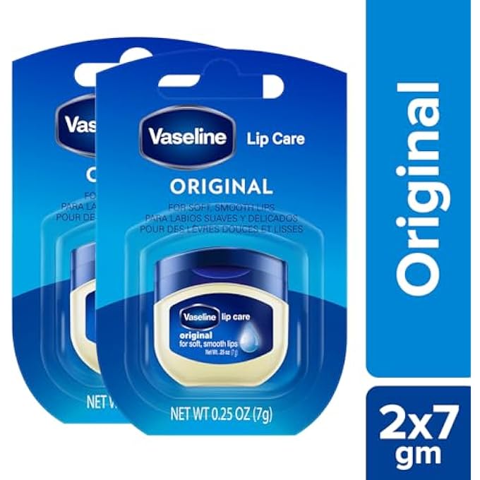 Vaseline LIP CARE ORIGINAL, LIP BALM TUB WITH PURE JELLY & VITAMIN E FOR SOFT & SMOOTH LIPS| NON-GREASY LIP MOISTURIZER FOR NATURALLY TINTED LIPS|PACK OF 2X7GM - Image 2